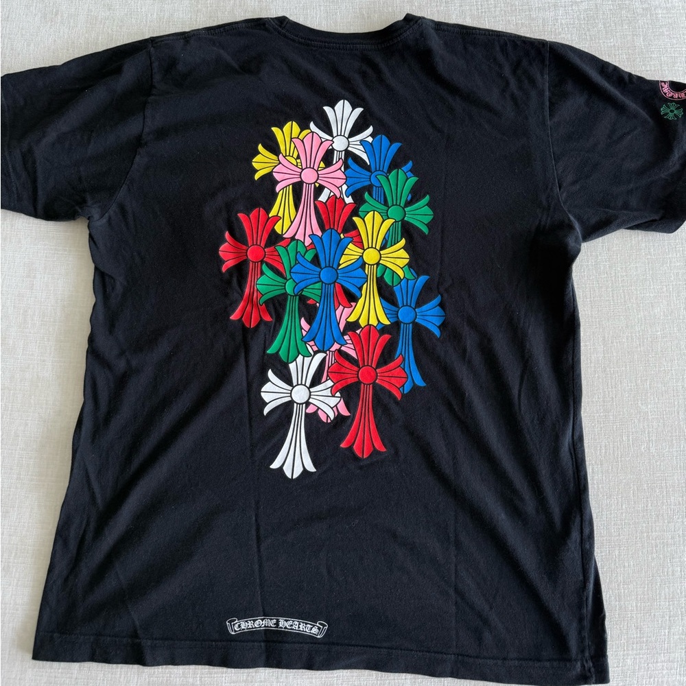 CHROME HEARTS 100% AUTHENTIC BLACK T-SHIRT with Cross Cemetery Size L